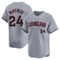 Blackjersey C.Guardians #24 Triston McKenzie Player Gray Road Limited Home Stitched Jerseys