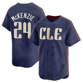 Blackjersey C.Guardians #24 Triston McKenzie Player Navy City Connect Limited Home Stitched Jerseys