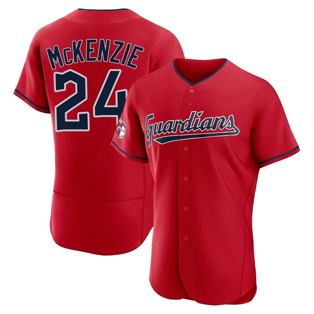 Blackjersey C.Guardians #24 Triston McKenzie Player Red Limited Elite Home Stitched Jerseys