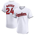 Blackjersey C.Guardians #24 Triston McKenzie Player White Limited Elite Home Stitched Jerseys