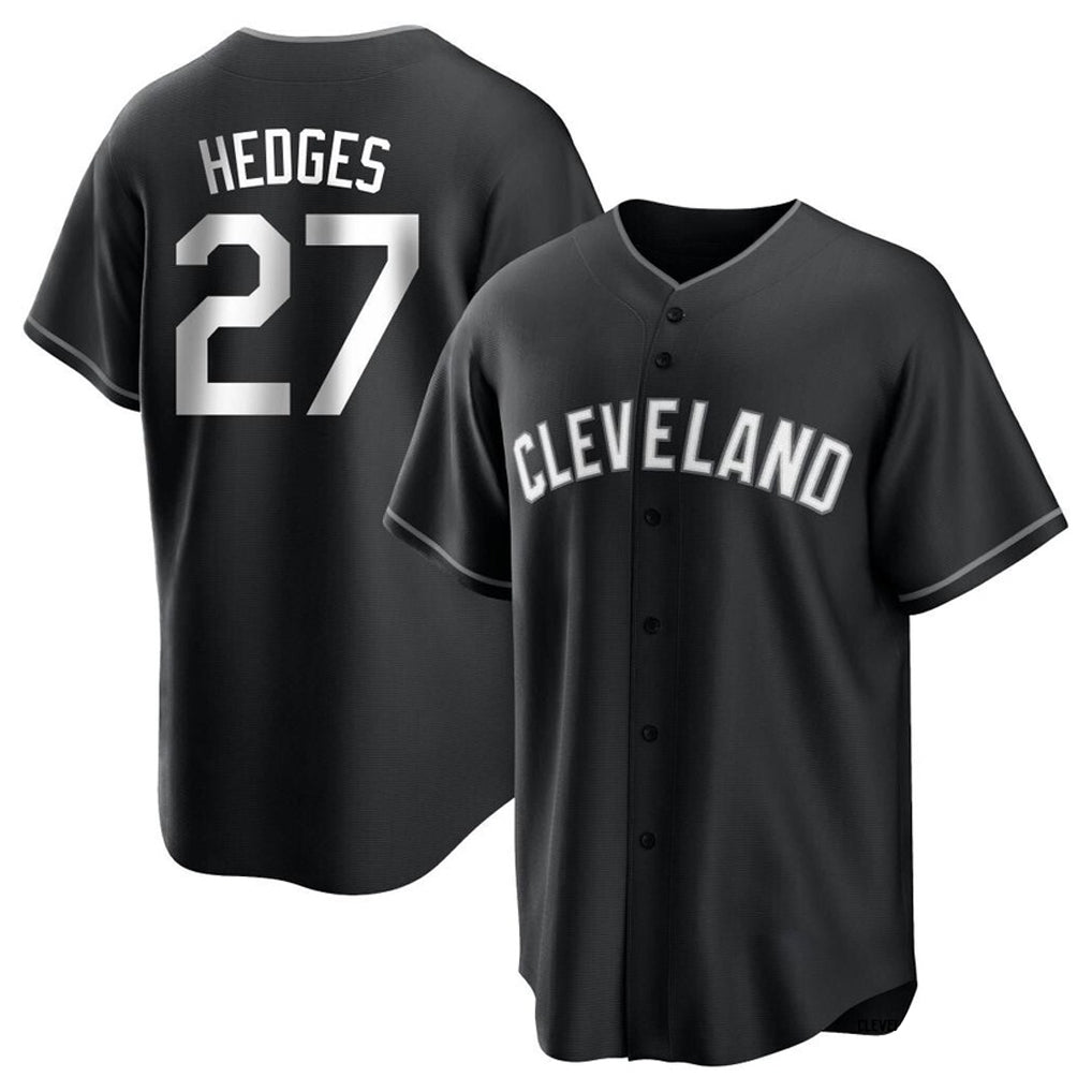 Blackjersey C.Guardians #27 Austin Hedges Player Black Home Game Stitched Jerseys