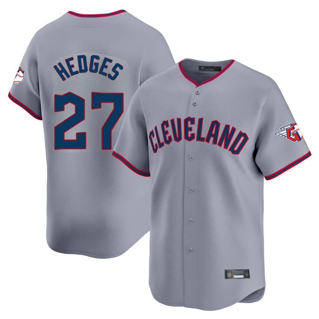 Blackjersey C.Guardians #27 Austin Hedges Player Gray Road Limited Home Game Stitched Jerseys