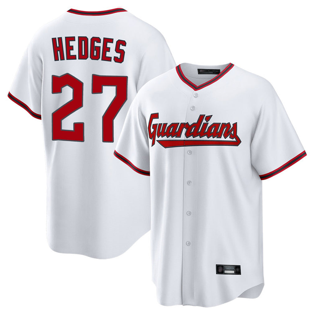 Blackjersey C.Guardians #27 Austin Hedges Player White Game Home Stitched Jerseys
