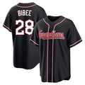 Blackjersey C.Guardians #28 Tanner Bibee Player Black Fashion Out Home Game Stitched Jerseys