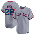 Blackjersey C.Guardians #28 Tanner Bibee Player Gray Road Limited Home Game Stitched Jerseys