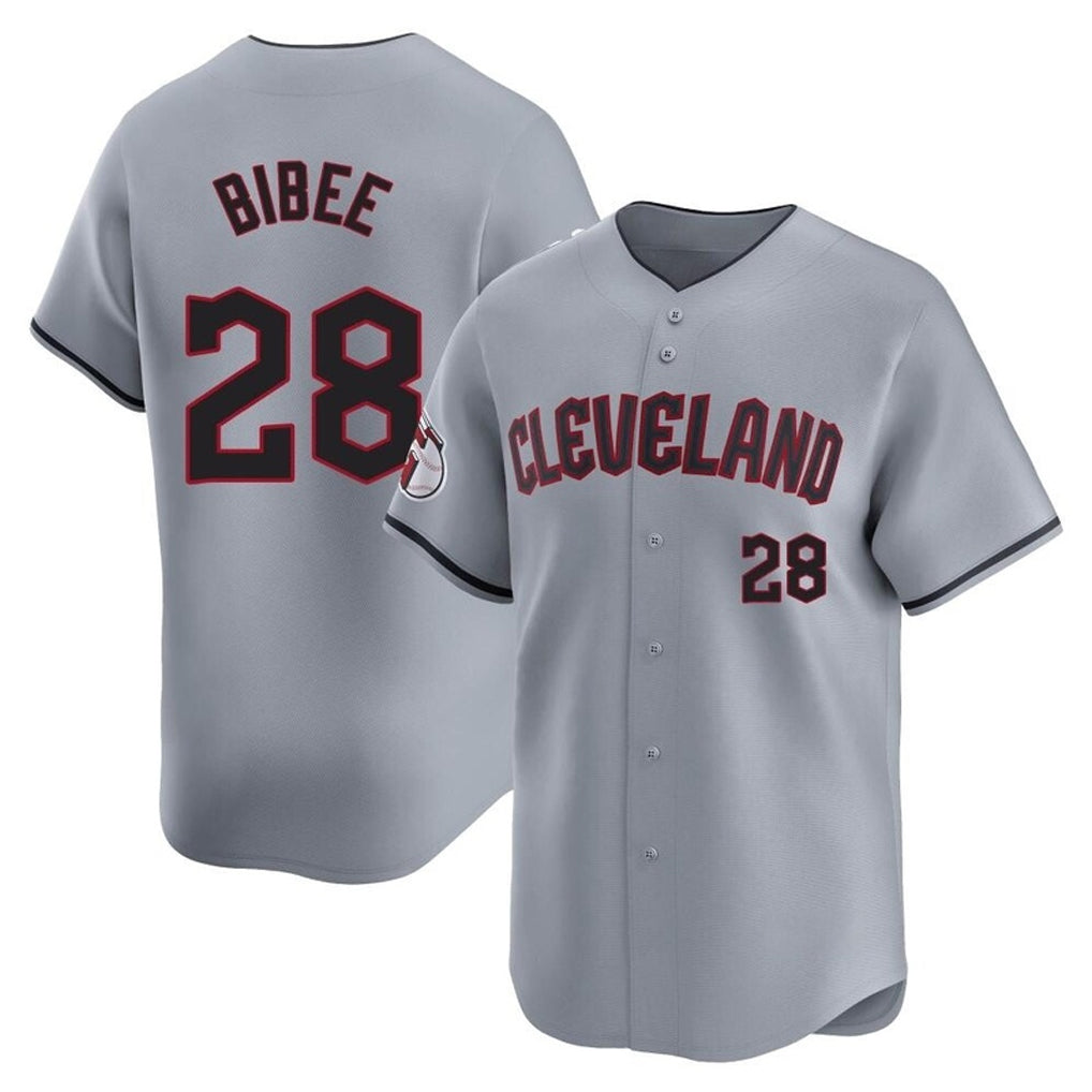 Blackjersey C.Guardians #28 Tanner Bibee Player Gray Road Limited Home Stitched Jerseys