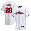 Blackjersey C.Guardians #28 Tanner Bibee Player White Home Game Stitched Jerseys