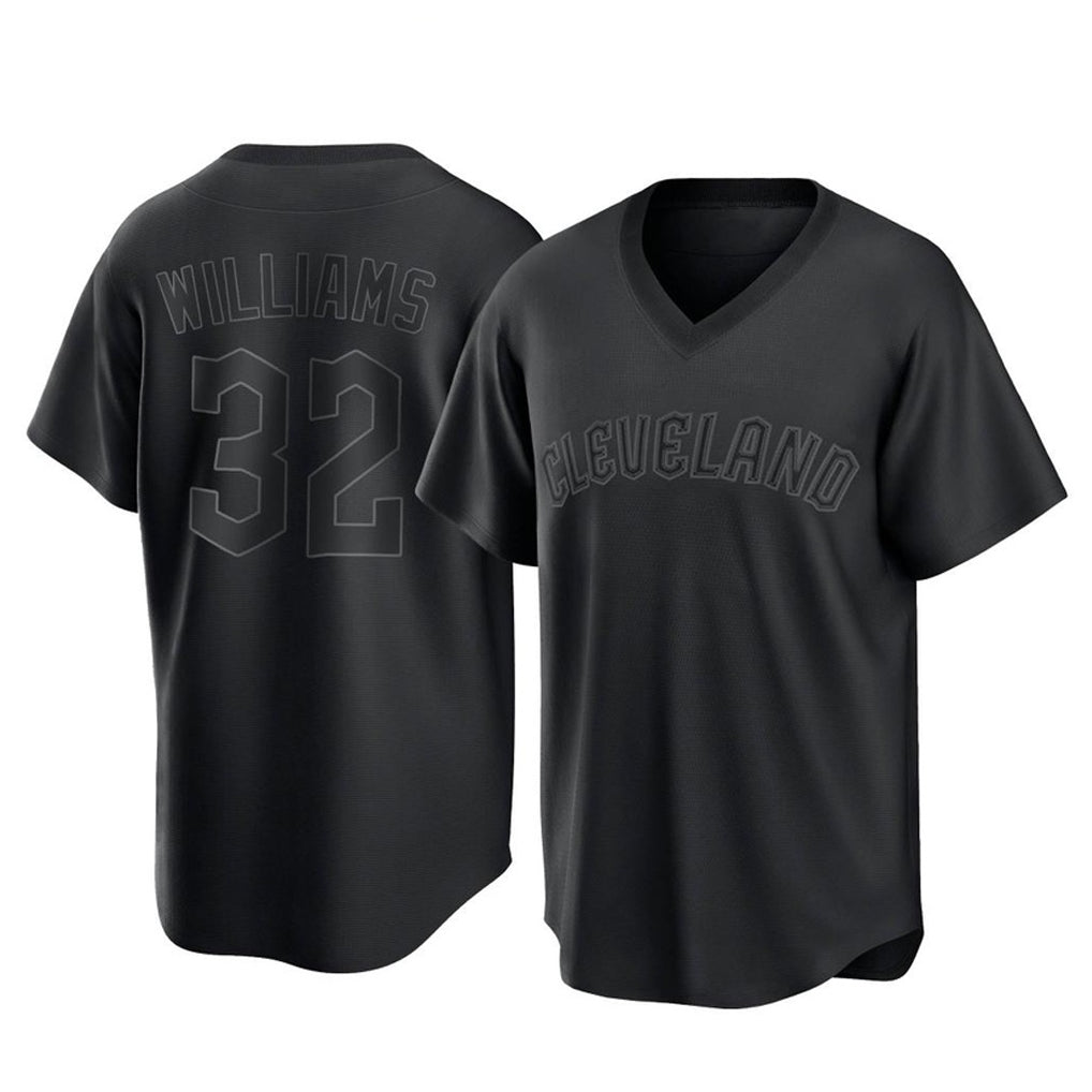 Blackjersey C.Guardians #32 Gavin Williams Player Black T-shirt Home Game Stitched Jerseys
