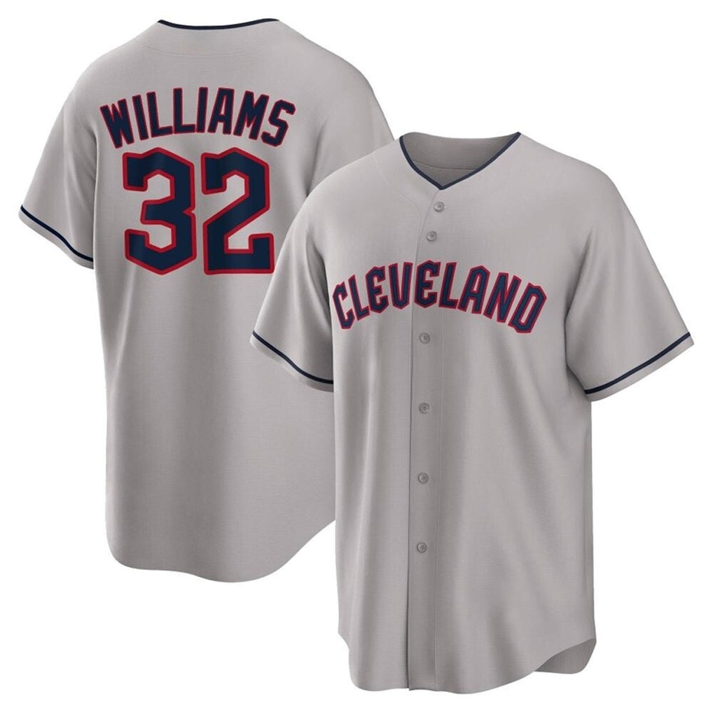 Blackjersey C.Guardians #32 Gavin Williams Player Gray Game Home Stitched Jerseys