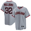 Blackjersey C.Guardians #32 Gavin Williams Player Gray Home Game Stitched Jerseys
