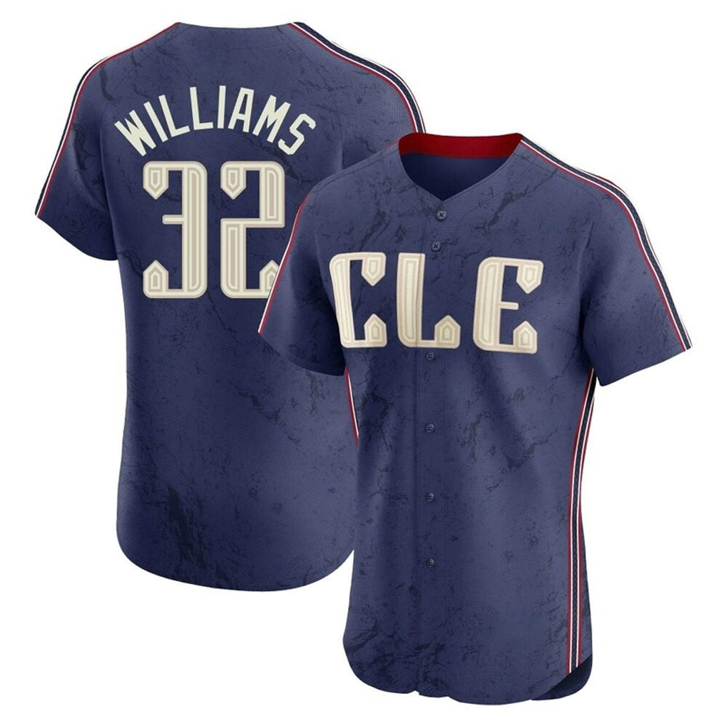 Blackjersey C.Guardians #32 Gavin Williams Player Navy City Connect Limited Elite Home Stitched Jerseys