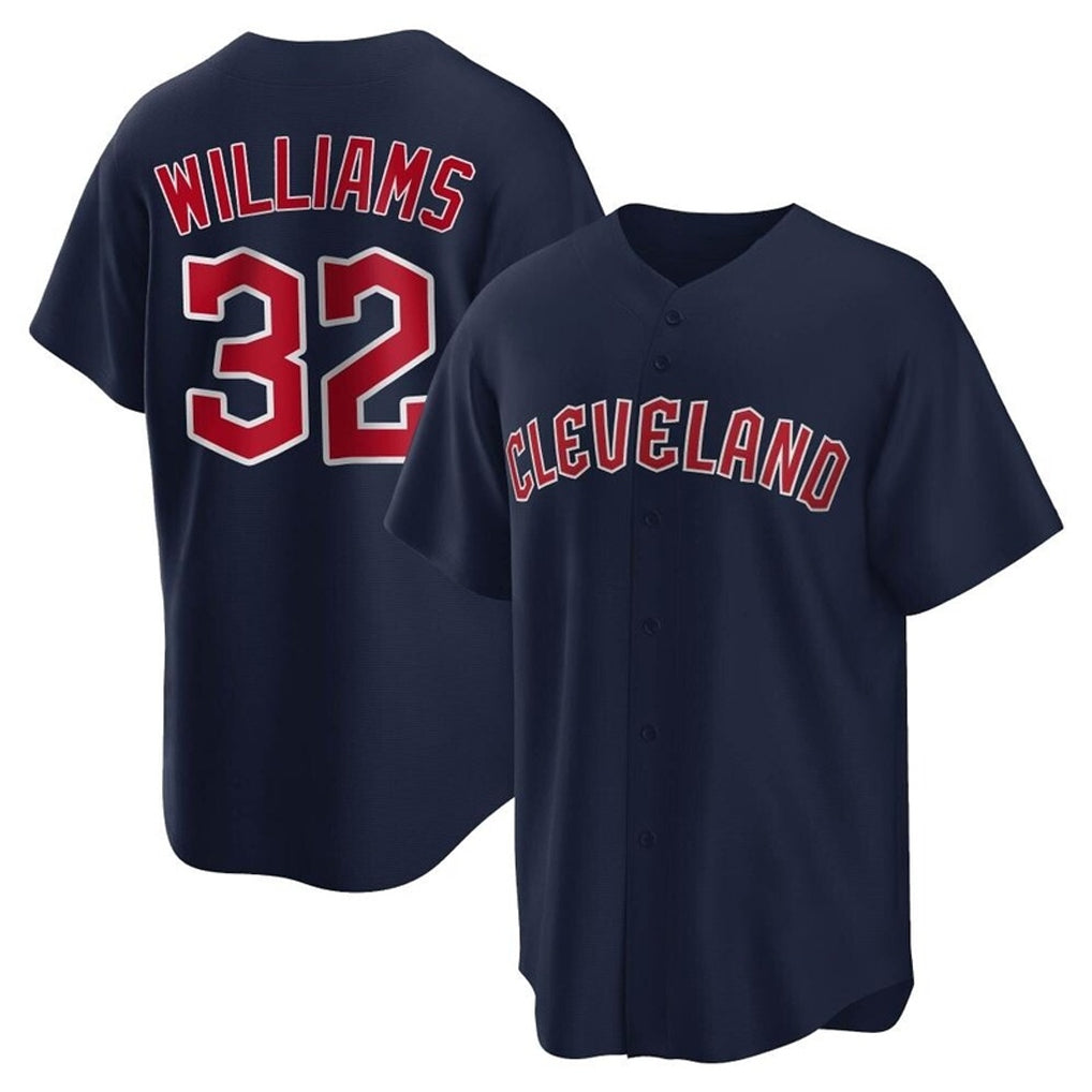 Blackjersey C.Guardians #32 Gavin Williams Player Navy Game Home Stitched Jerseys