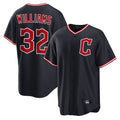 Blackjersey C.Guardians #32 Gavin Williams Player Navy Home Game Stitched Jerseys