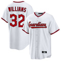 Blackjersey C.Guardians #32 Gavin Williams Player White Game Home Stitched Jerseys