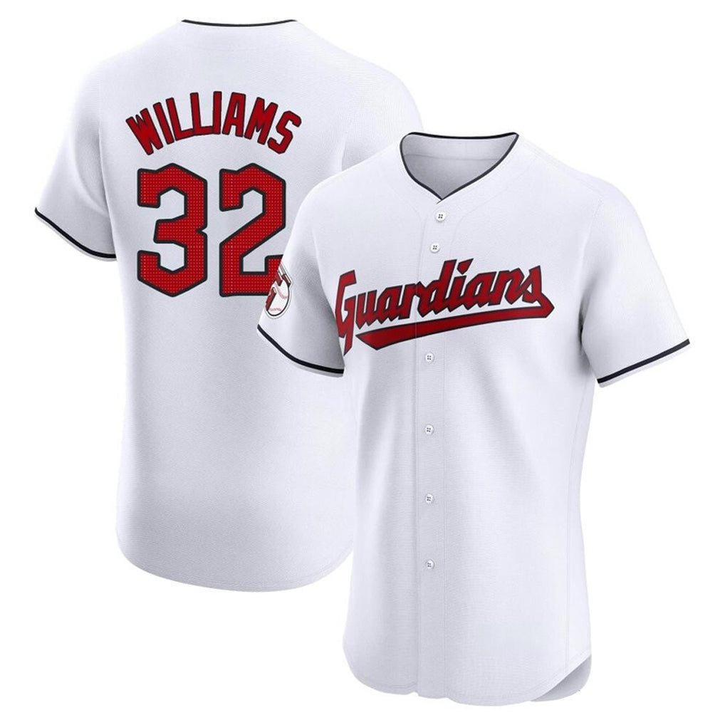 Blackjersey C.Guardians #32 Gavin Williams Player White Limited Elite Home Stitched Jerseys