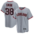 Blackjersey C.Guardians #38 Steven Kwan Player Gray Home Game Stitched Jerseys