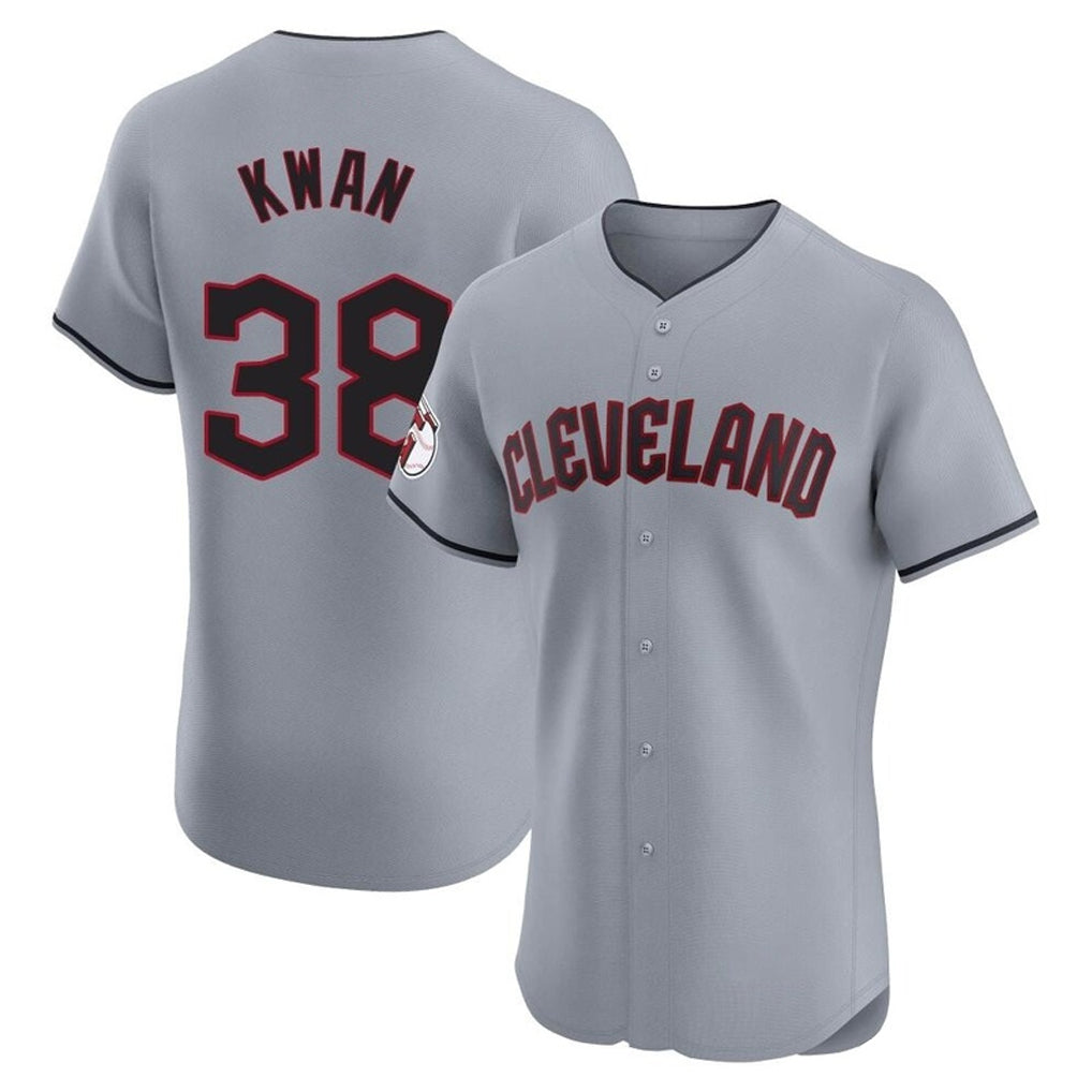 Blackjersey C.Guardians #38 Steven Kwan Player Gray Road Limited Elite Home Stitched Jerseys