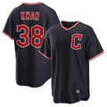 Blackjersey C.Guardians #38 Steven Kwan Player Navy Home Game Stitched Jerseys
