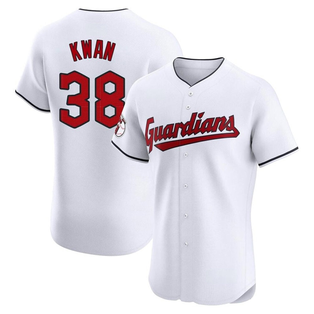 Blackjersey C.Guardians #38 Steven Kwan Player White Limited Elite Home Stitched Jerseys