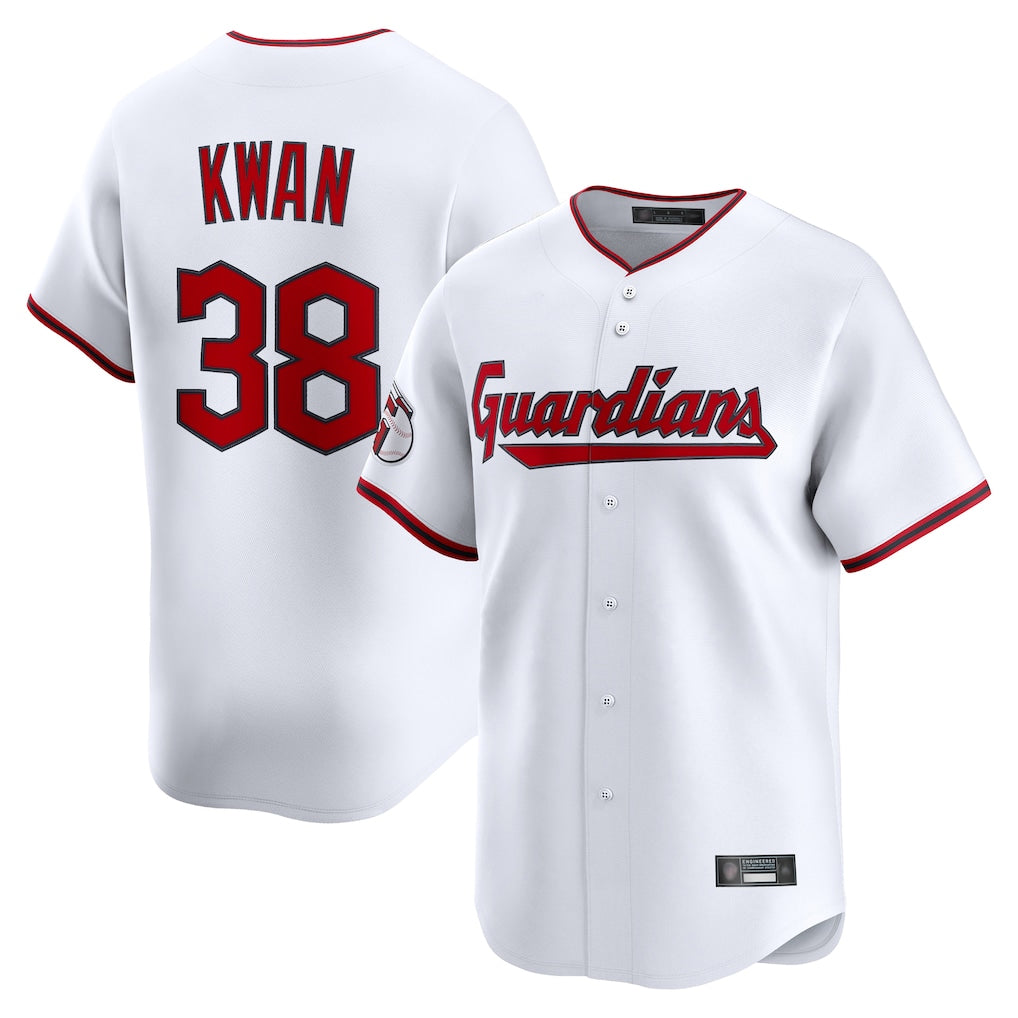Blackjersey C.Guardians #38 Steven Kwan Player White Limited Home Game Stitched Jerseys