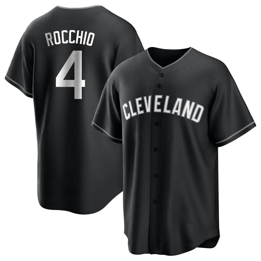 Blackjersey C.Guardians #4 Brayan Rocchio Player Black Home Game Stitched Jerseys