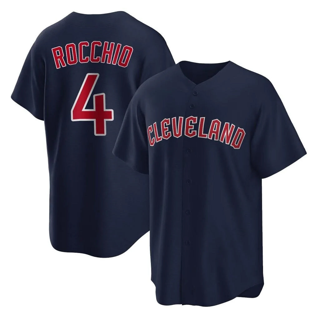 Blackjersey C.Guardians #4 Brayan Rocchio Player Navy Game Home Stitched Jerseys