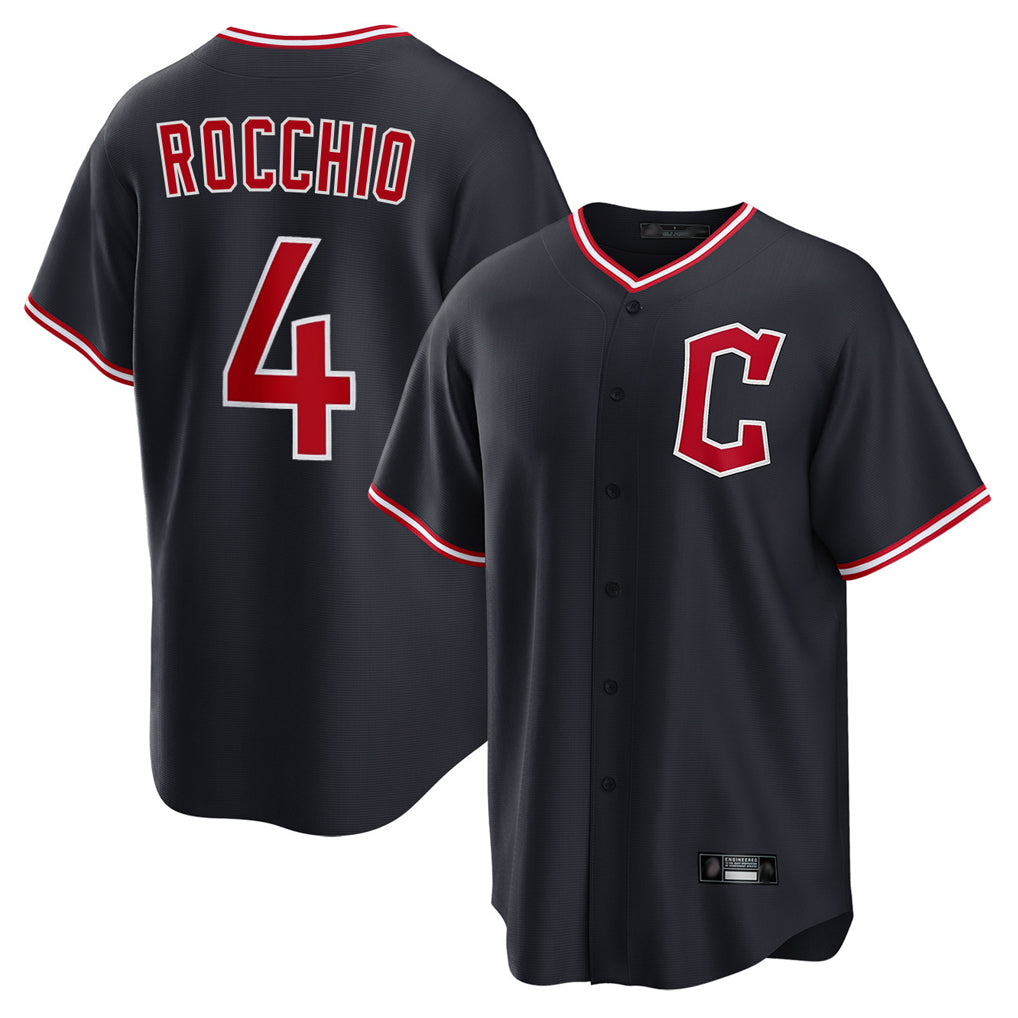 Blackjersey C.Guardians #4 Brayan Rocchio Player Navy Home Game Stitched Jerseys