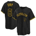 Blackjersey C.Guardians #6 David Fry Player Black Snake Skin City Home Game Stitched Jerseys