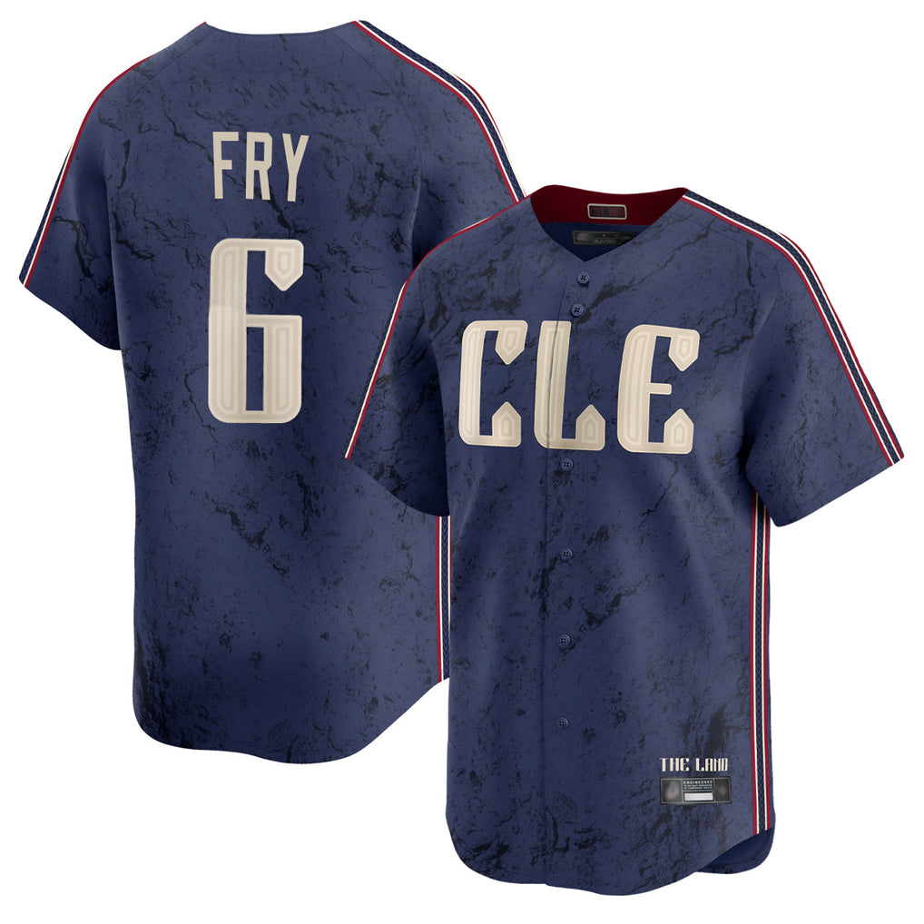Blackjersey C.Guardians #6 David Fry Player Navy City Connect Limited Home Stitched Jerseys