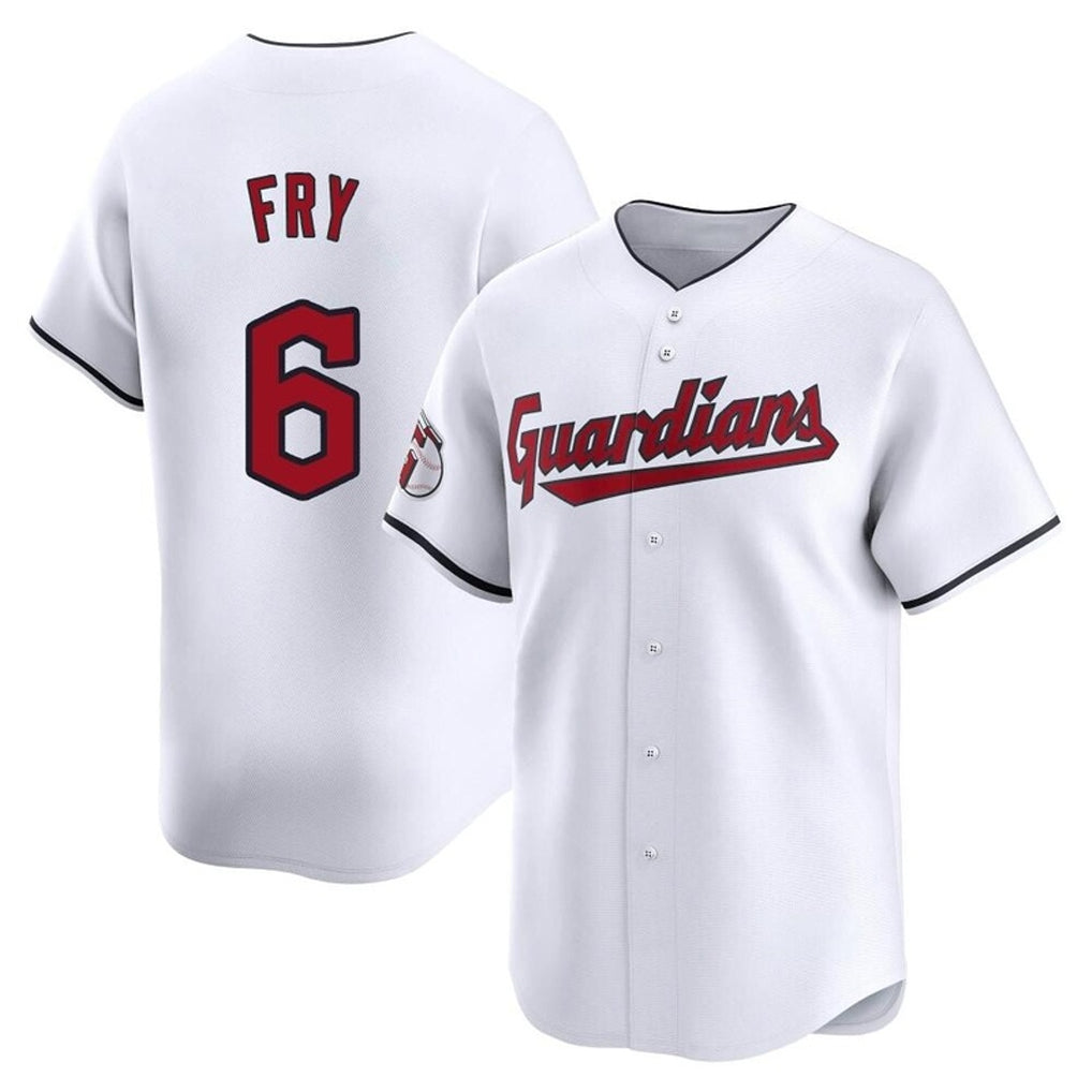 Blackjersey C.Guardians #6 David Fry Player White Limited Home Stitched Jerseys