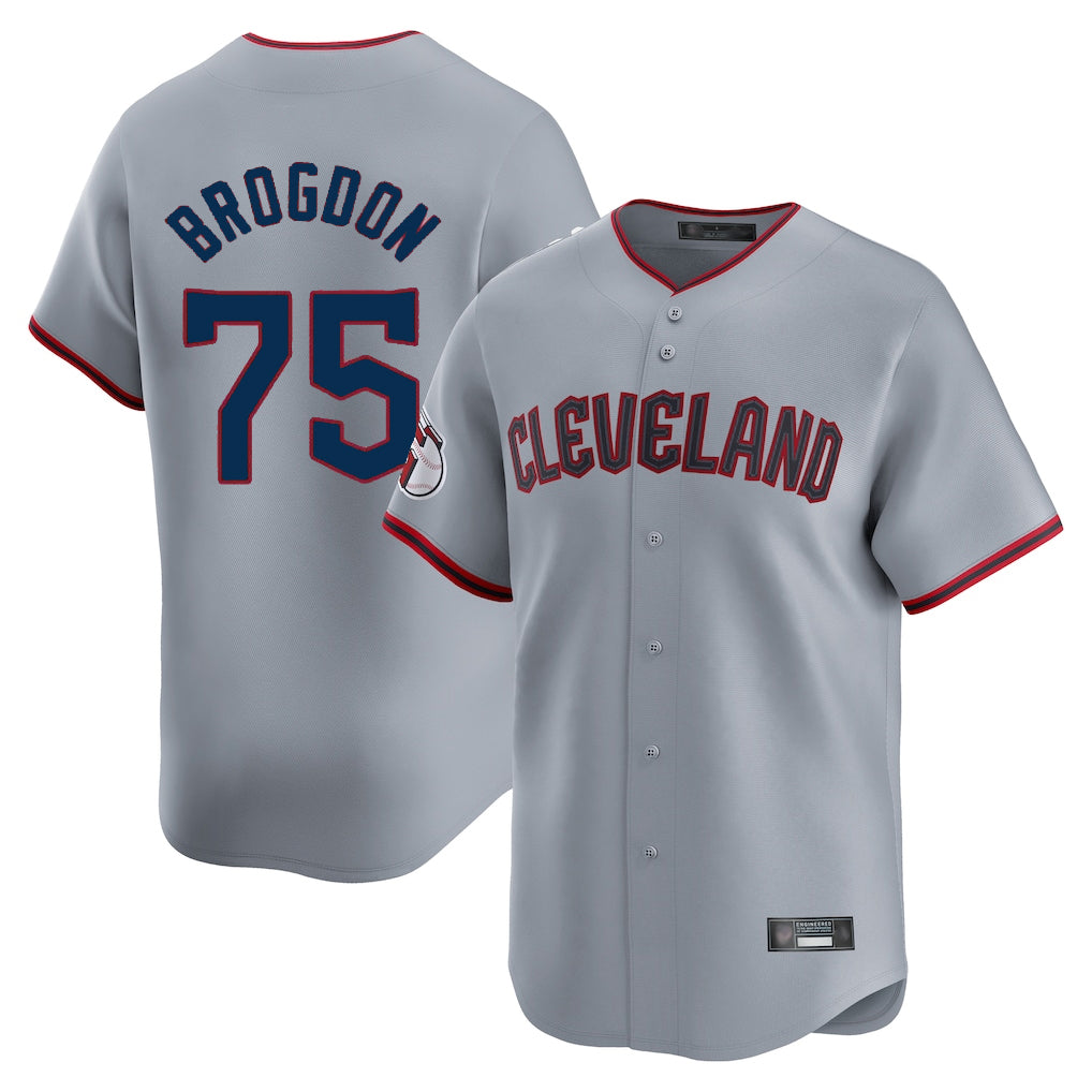 Blackjersey C.Guardians #75 Connor Brogdon Player Gray Road Limited Home Game Stitched Jerseys