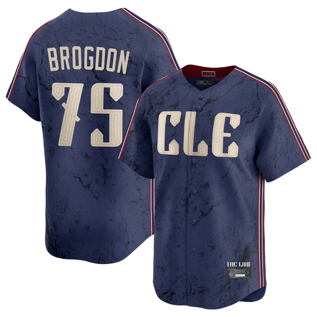 Blackjersey C.Guardians #75 Connor Brogdon Player Navy City Connect Limited Home Stitched Jerseys