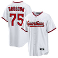 Blackjersey C.Guardians #75 Connor Brogdon Player White Game Home Stitched Jerseys