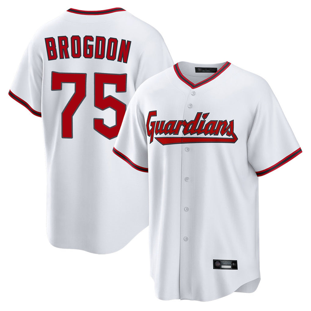 Blackjersey C.Guardians #75 Connor Brogdon Player White Game Home Stitched Jerseys