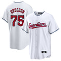 Blackjersey C.Guardians #75 Connor Brogdon Player White Home Game Stitched Jerseys
