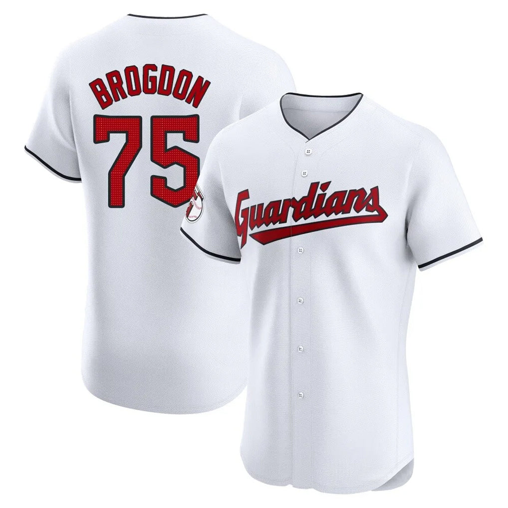 Blackjersey C.Guardians #75 Connor Brogdon Player White Limited Elite Home Stitched Jerseys