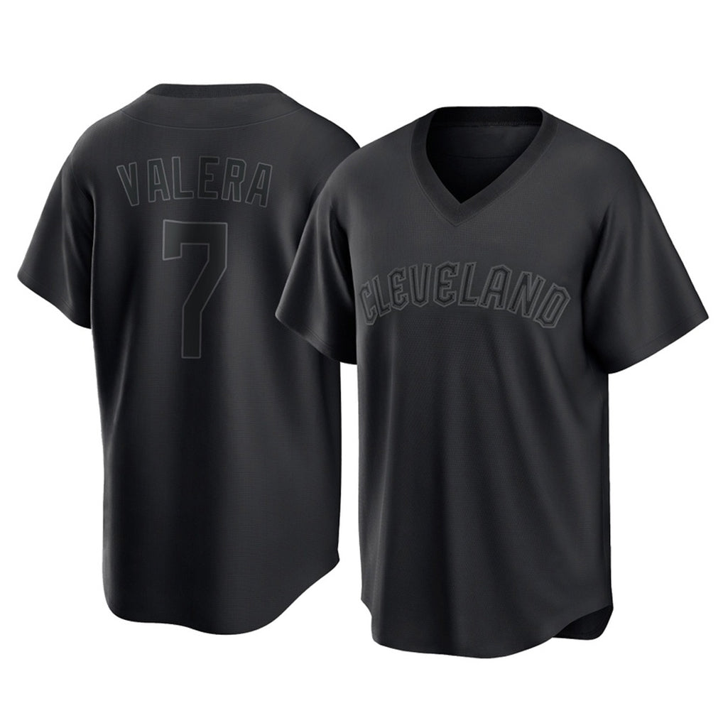 Blackjersey C.Guardians #7 George Valera Player Black T-shirt Home Game Stitched Jerseys