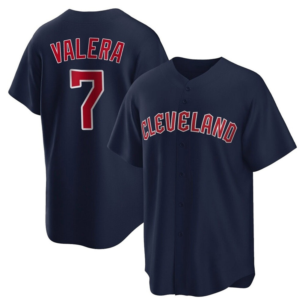 Blackjersey C.Guardians #7 George Valera Player Navy Game Home Stitched Jerseys