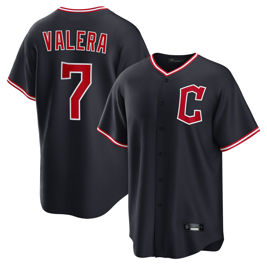 Blackjersey C.Guardians #7 George Valera Player Navy Home Game Stitched Jerseys
