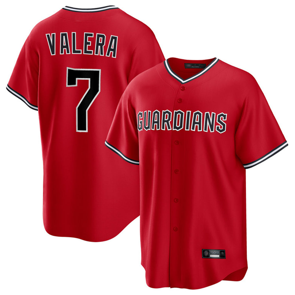 Blackjersey C.Guardians #7 George Valera Player Red Home Game Stitched Jerseys