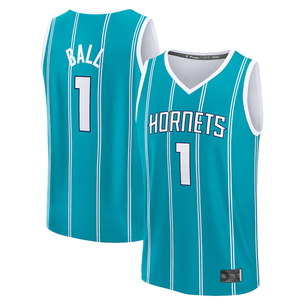 Blackjersey C.Hornets #1 LaMelo Ball  Teal Fast Break Replica Player Jerseys - Icon Edition