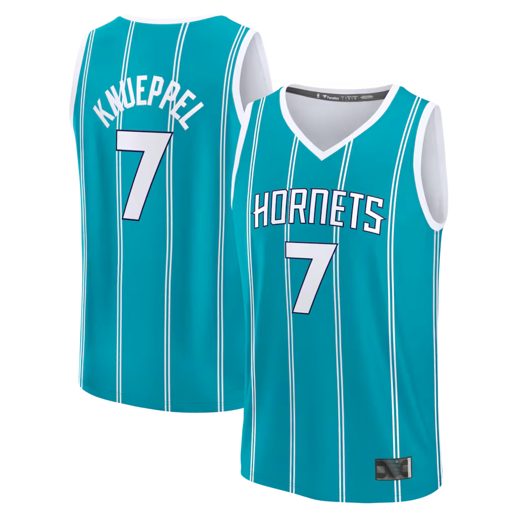 Blackjersey C.Hornets #7 Kon Knueppel Teal 2025  Draft First Round Pick Fast Break Replica Jerseys - Icon Edition