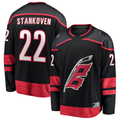 Blackjersey C.Hurricanes #22 Logan Stankoven Black Home Breakaway Stitched Jerseys