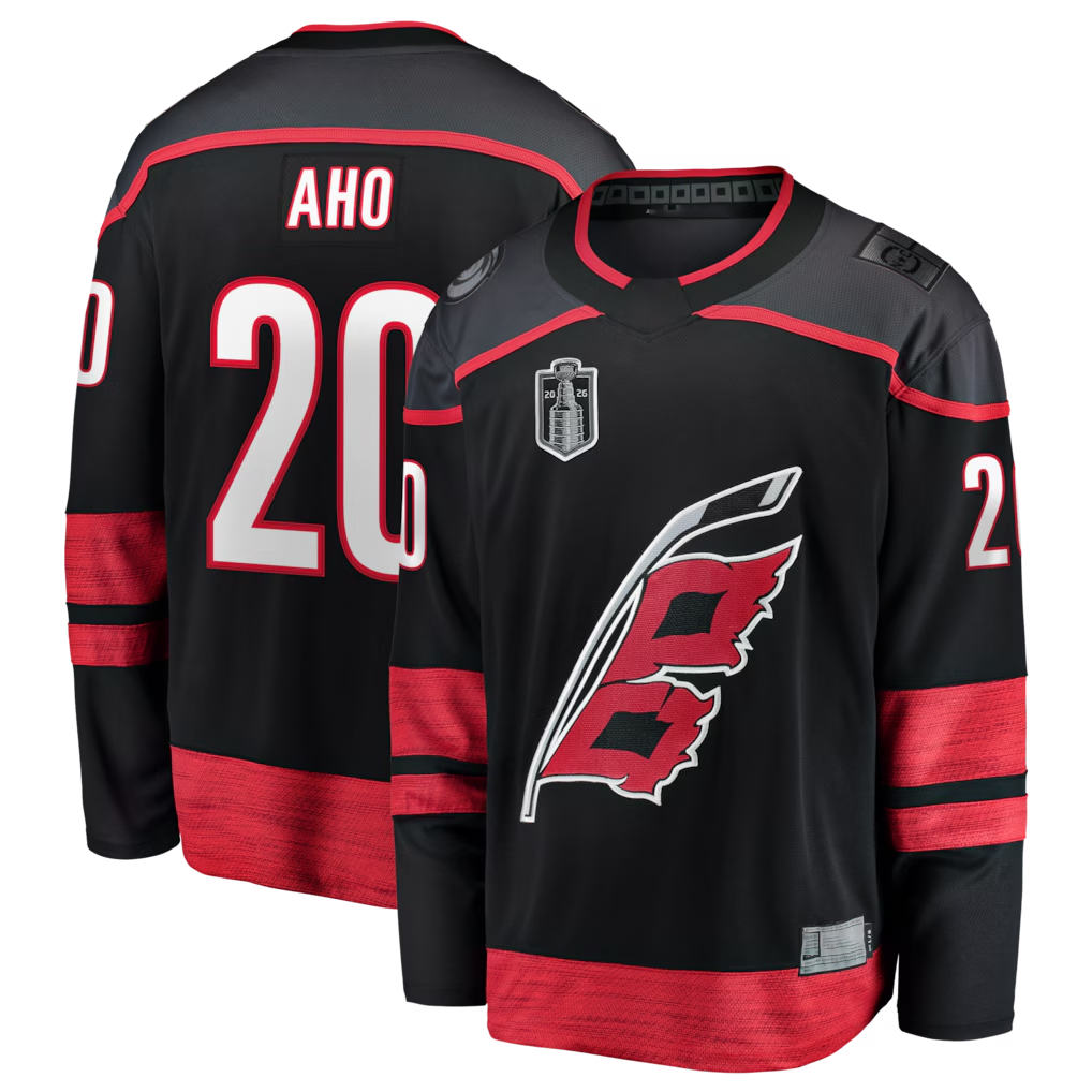 Blackjersey C.Hurricanes #26 Sebastian Aho Black 2026 Stanley Cup Final Home Breakaway Stitched Jerseys