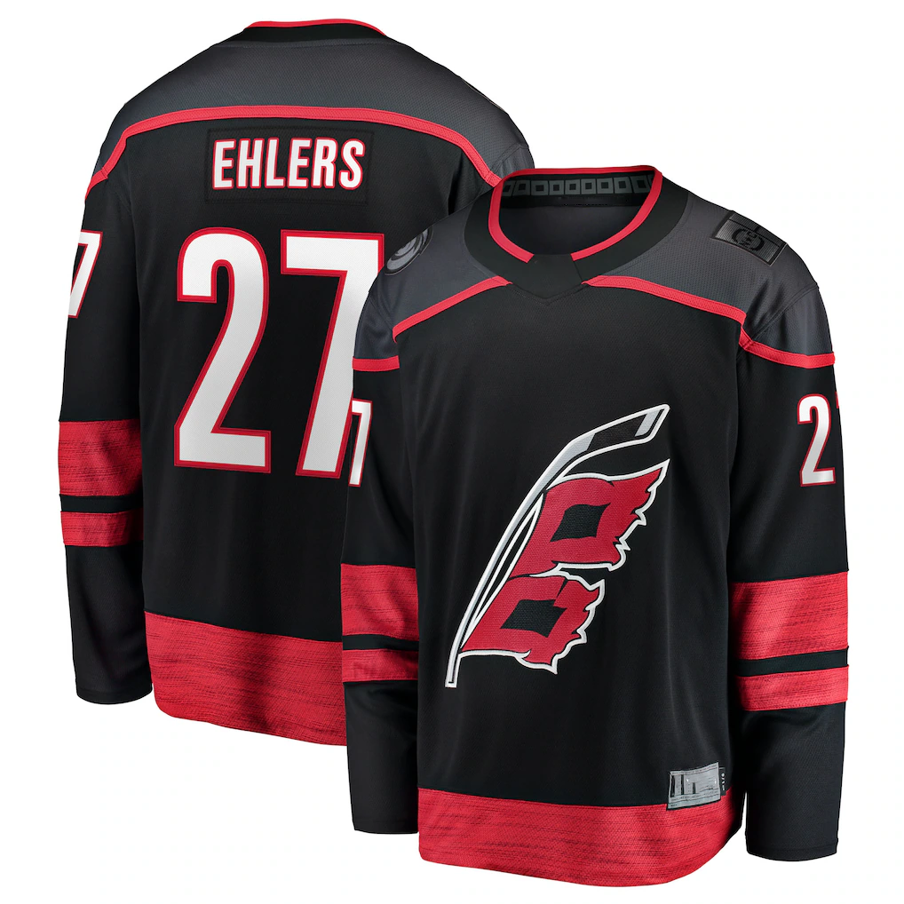 Blackjersey C.Hurricanes #27 Nikolaj Ehlers Black Home Breakaway Stitched Jerseys