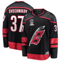 Blackjersey C.Hurricanes #37 Andrei Svechnikov Black 2026 Stanley Cup Champions Home Breakaway Stitched Jerseys