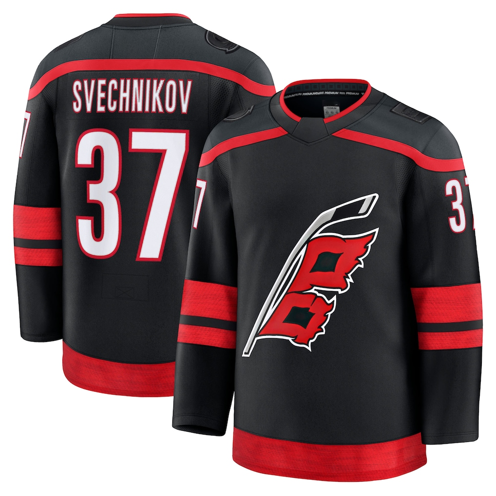 Blackjersey C.Hurricanes #37 Andrei Svechnikov Black Home Premium Stitched Jerseys