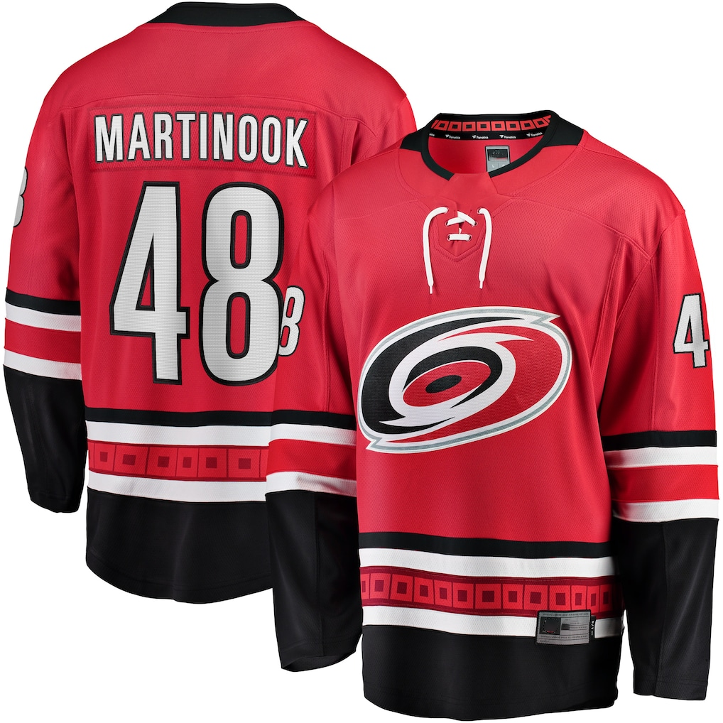 Blackjersey C.Hurricanes #48 Jordan Martinook Red Alternate Breakaway Player Stitched Jerseys