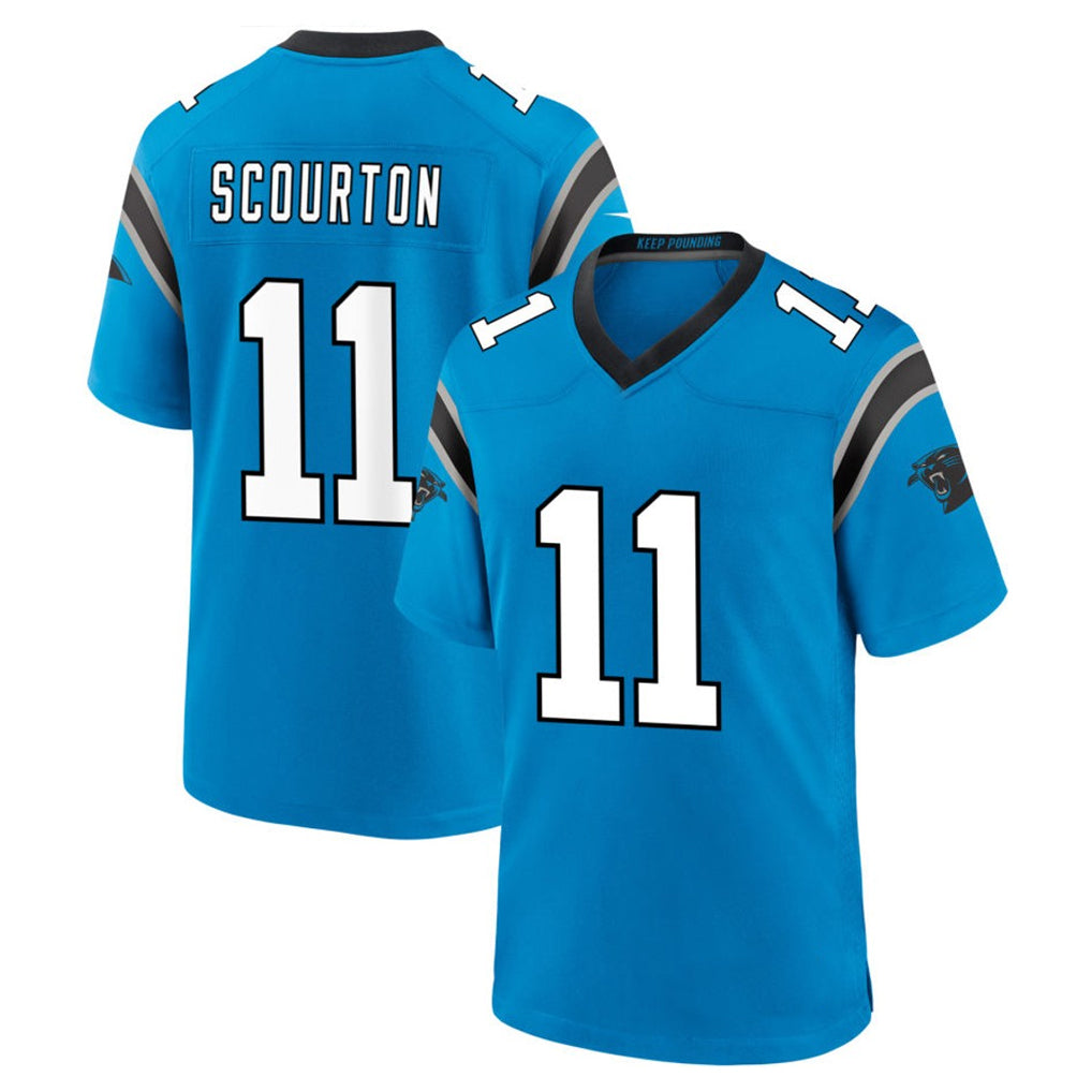 Blackjersey C.Panthers #11 Nic Scourton Player Blue Home Game Stitched Jerseys