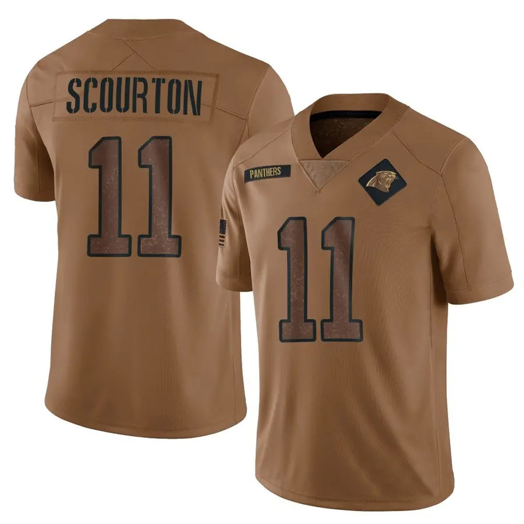 Blackjersey C.Panthers #11 Nic Scourton Player Brown Salute To Service Limited Stitched Jerseys